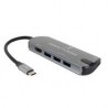 ADAPTADOR HUB CONECTOR USB TIPO C CON 3 PUERTOS USB A HEMBRA  /  1 HDMI PERFECT CHOICE - GRIS PERFECT CHOICE PC-101246