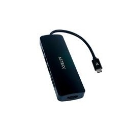 HUB ACTECK GATE 6 DH660  /  USB C  /  5 PUERTOS  /  USB C - 2X USB A - LECTOR DE MEMORIAS - HDMI  /  15 CM  /  NEGRO  /  AC-9346