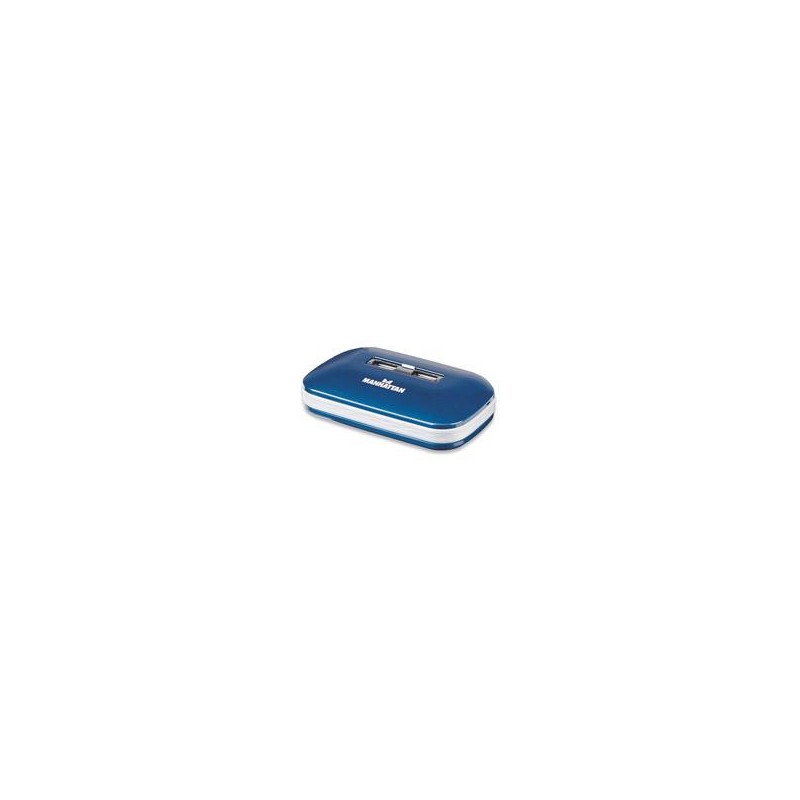 HUB USB,MANHATTAN,161039, V2.0  7 PTOS AZUL CON FUENTE MANHATTAN 161039