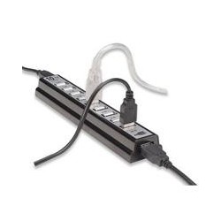 HUB USB,MANHATTAN,161572, V2.0 10 PTOS CON FUENTE MANHATTAN 161572