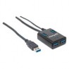 HUB USB,MANHATTAN,162302, V3.0  4 PTOS CON FUENTE, NEGRO MANHATTAN 162302