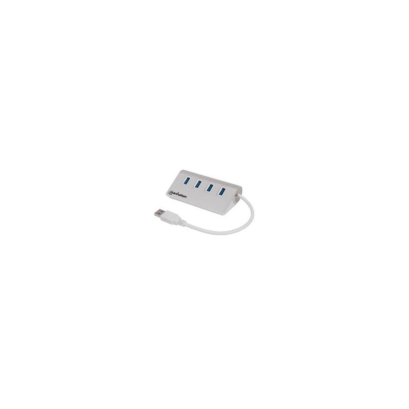 HUB USB,MANHATTAN,163767, V3.0 4 PTOS COLOR ALUMINIO MANHATTAN 163767