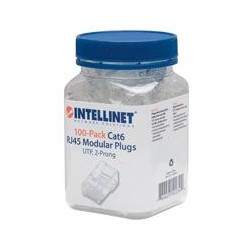 PLUG RJ45,INTELLINET,502344, CAT 6 UTP MULTIFILAR 100 PZAS INTELLINET 502344