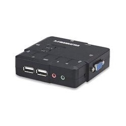SWITCH KVM ,MANHATTAN,151252, DESKTOP USB 2:1 CON CABLES+AUDIO MANHATTAN 151252