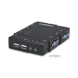 SWITCH KVM,MANHATTAN,151269, DESKTOP USB 41 CON CABLESAUDIO MANHATTAN 151269