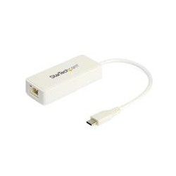ADAPTADOR DE RED ETHERNET USB-C  CON PUERTO USB A - ADAPTADOR DE RED NIC ETHERNET RJ45 USB TIPO C USB 3.0 / USB 3.1 BLANCO - STA
