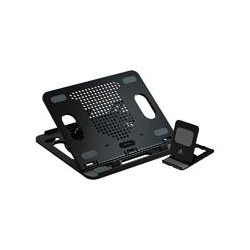 BASE ENFRIADORA ACTECK FROOST PRIME BE225  /  11-17 PUL  /  8 NIVELES  /  GIRATORIA  /  ANTIDERRAPANTE  /  INCLUYE PORTA CELULAR