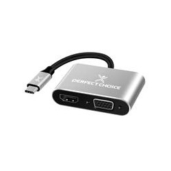 ADAPTADOR DE USB TIPO C A HDM1  /  VGA PERFECT CHOICE PERFECT CHOICE PC-101284