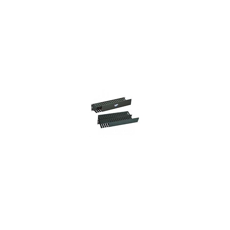 ORGANIZADOR DE CABLES NORTH SYSTEM 2 U.R. SENCILLO HORIZONTAL 19 PULGADAS DUCTO 3X3 PULGADAS NEGRO LISO  NORTH SYSTEM NORTH109-B