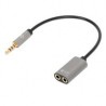 ADAPTADOR AUDIO,MANHATTAN,356107, 3.5MM TRRS 1 M A 2 H, 20CM, DIVIDE AUDIO PARA AUDIFONO Y MIC, NEGRO MANHATTAN 356107