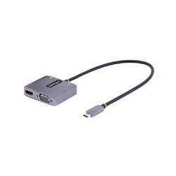 ADAPTADOR DE VIDEO USB C, ADAPTADOR MULTIPUERTOS USB C A HDMI VGA CON SALIDA DE AUDIO DE 3.5MM, HDR 4K A 60HZ, PD 3.0 DE 100W, C