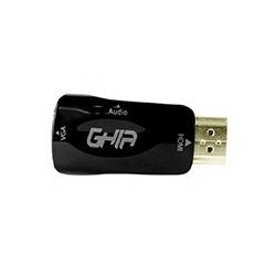 ADAPTADOR GHIA CONVERTIDOR DE VIDEO HDMI MACHO A VGA HEMBRA CON AUDIO GHIA ADAP-1
