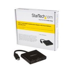 ADAPTADOR MULTIFUNCION USB-C A 4K CON ENTREGA DE POTENCIA Y PUERTO USB-A - REPLICADOR DE PUERTOS DE VIAJES USB-C PARA LAPTOP - S