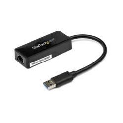 ADAPTADOR TARJETA DE RED NIC EXTERNA USB 3.0 1 PUERTO GIGABIT ETHERNET RJ45 Y 1 PUERTO USB SUPER SPEED - CABLE - NEGRO - STARTEC