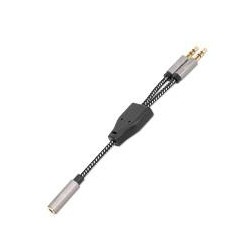 ADAPTADOR,MANHATTAN.356121, AUDIO 3.5MM 1 H A 2 M, 15CM, CABLE QUE DIVIDE AUDIO PARA AUDIFONO Y MIC, ALUMINIO PLATEADO MANHATTAN