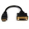 CABLE ADAPTADOR DE 20CM HDMI A DVI - DVI-D HEMBRA - HDMI MACHO - CABLE CONVERTIDOR DE VIDEO - NEGRO - STARTECH.COM MOD. HDDVIMF8