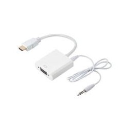 CONVERTIDOR BROBOTIX HDMI MACHO A VGA HEMBRA CON AUDIO, BLANCO BROBOTIX 110964B