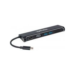 DOCKING,MANHATTAN,152631,4-1,USB-C A HDMI VGA 2 USB 3.1 LECTOR TARJETAS SD M-H MANHATTAN 152631