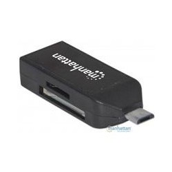 LECTOR TARJETAS,MANHATTAN,406222, OTG 24 EN 1 PUERTO USB2.0 MANHATTAN 406222