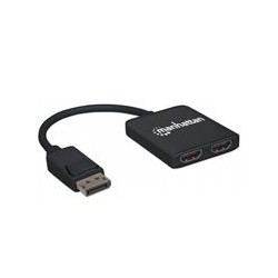 VIDEO SPLITTER,MANHATTAN,152716, DISPLAYPORT 1 DP IN : 2 HDMI OUT UHD MANHATTAN 152716