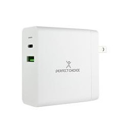 ADAPTADOR CARGADOR DE CORRIENTE DE 65W PUERTOS USB-A / USB-C PERFECT CHOICE - BLANCO  PERFECT CHOICE PC-240396