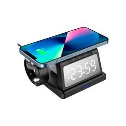 CARGADOR ACTECK ENERGON S-MATE CI730  /  INALAMBRICO QI  /  3W - 15 W  /  APPLE - SAMSUNG  /  3 DISPOSITIVOS  /  RELOJ DIGITAL  