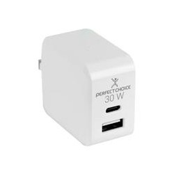 CARGADOR DE CORRIENTE 30W PERFECT CHOICE BLANCO PERFECT CHOICE PC-240426