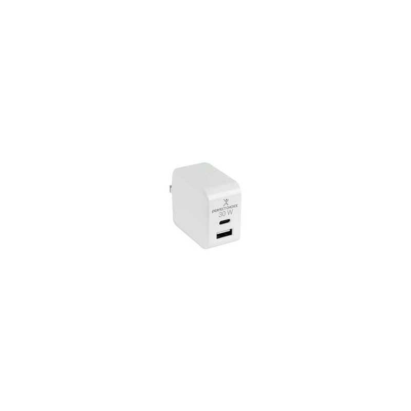 CARGADOR DE CORRIENTE 30W PERFECT CHOICE BLANCO PERFECT CHOICE PC-240426