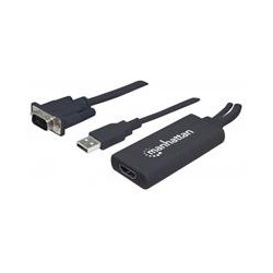 CONVERTIDOR VIDEO,MANHATTAN,152426, SVGA+AUDIO USB A HDMI MANHATTAN 152426